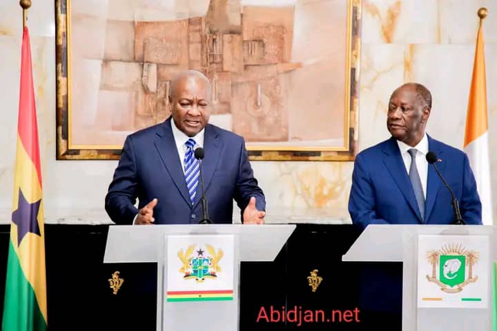 Côte d’Ivoire : En visite à Abidjan, John Dramani Mahama s’adresse aux pays de l’AES : « Il est préférable de faire partie d’un groupe de 15 plutôt que de rester dans un groupe de 3 «