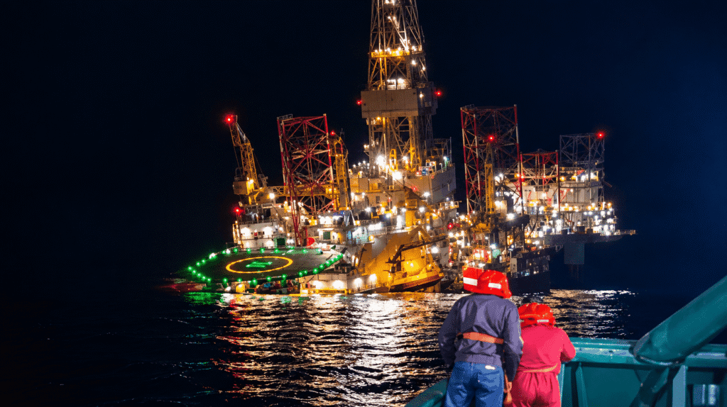 Gabon : Naufrage d’une plateforme pétrolière au large de Mayumba, cinq travailleurs toujours introuvables, Brice Oligui sur les lieux
