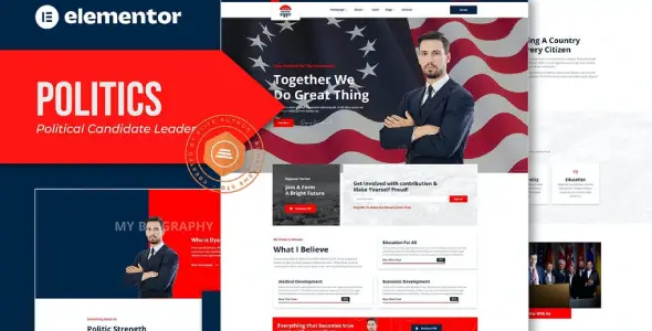 Politics – Political Candidate Leader Elementor Template Kit